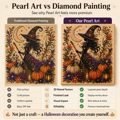 💥 Last Day 49% OFF – 👻✨ Halloween Pearl Art DIY Kit – Turn Tiny Pearls into Spooky-Cute Magic